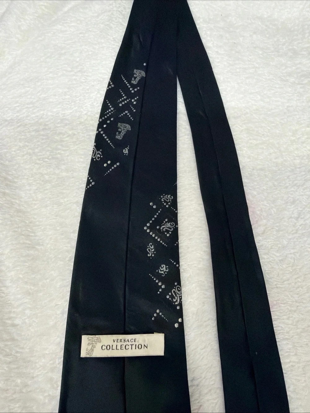 Versace Collection Men’s Black Tie  - 100%silk made in Italy 60” Medusa